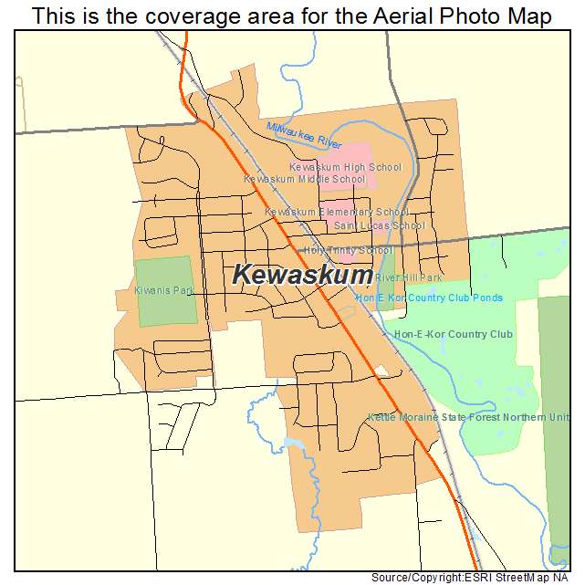 Kewaskum, WI location map 