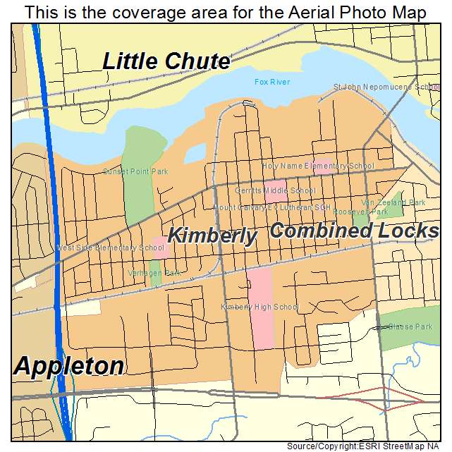 Kimberly, WI location map 