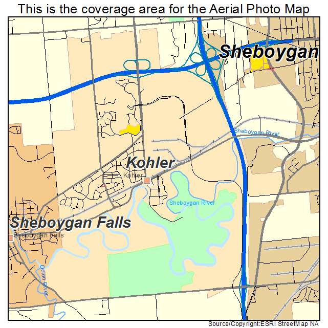 Kohler, WI location map 