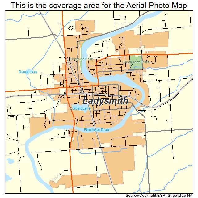 Ladysmith, WI location map 