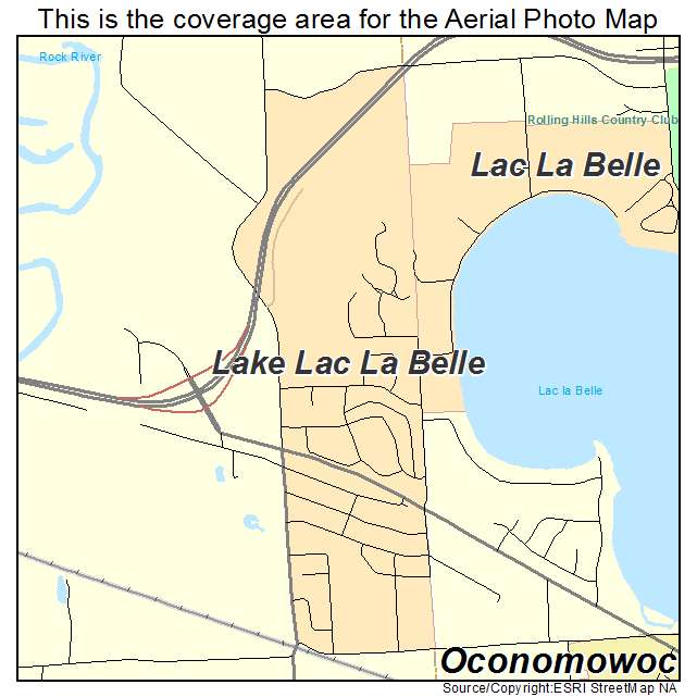Lake Lac La Belle, WI location map 