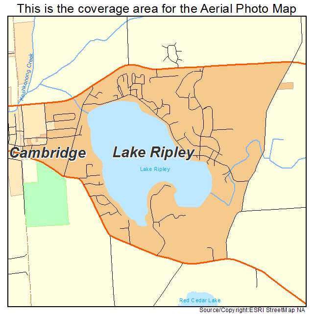 Lake Ripley, WI location map 