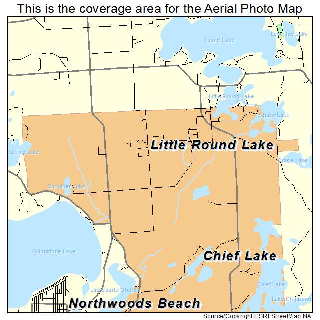 Little Round Lake, WI location map 