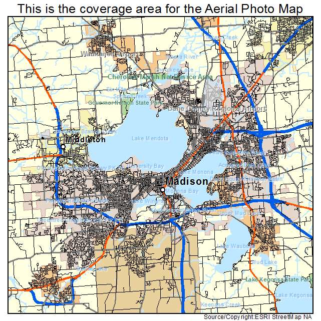 Madison, WI location map 