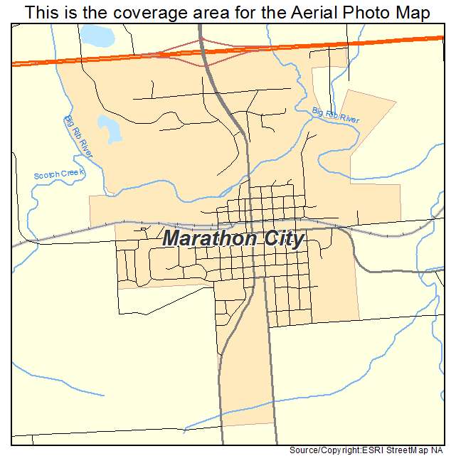 Marathon City, WI location map 