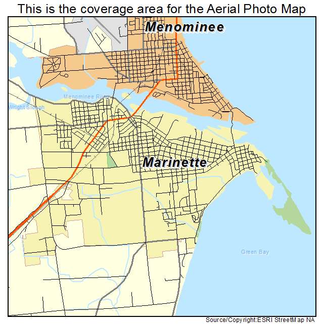 Marinette, WI location map 