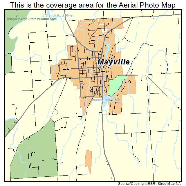 Mayville, WI location map 