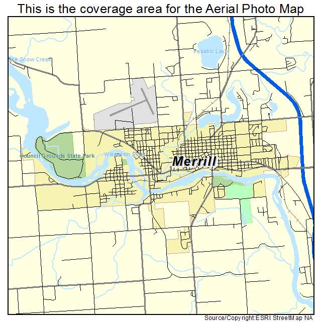 Merrill, WI location map 