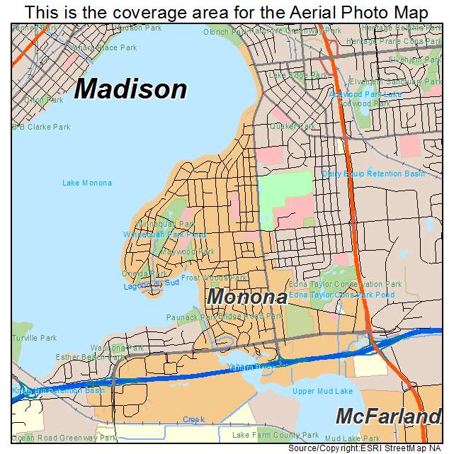 Monona, WI location map 