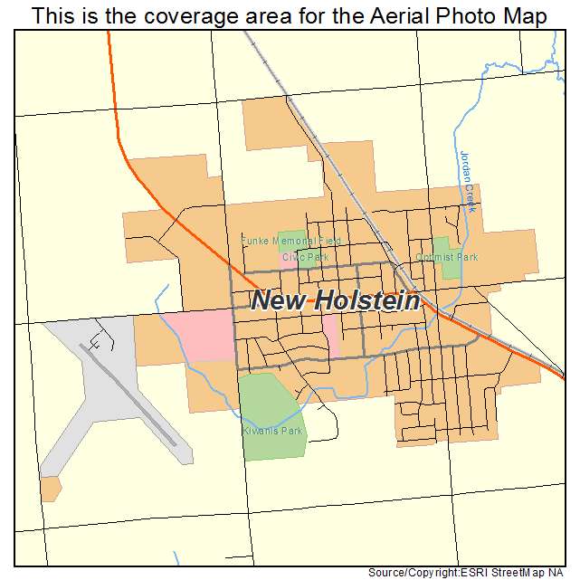Aerial Photography Map of New Holstein, WI Wisconsin