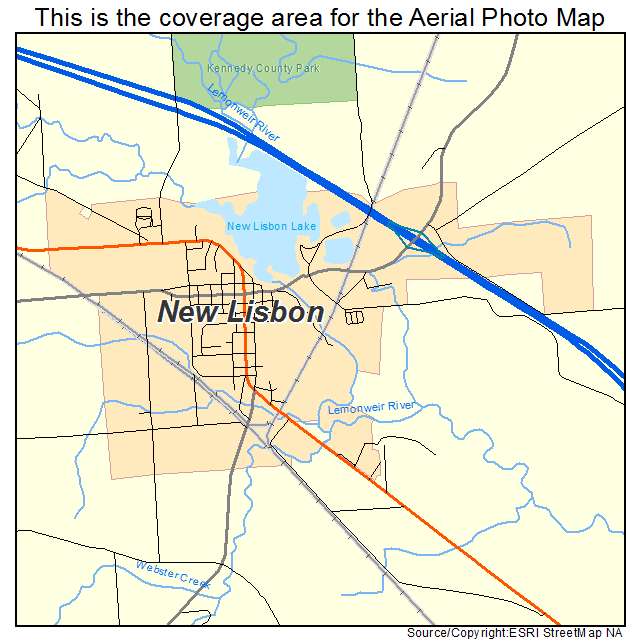 New Lisbon, WI location map 