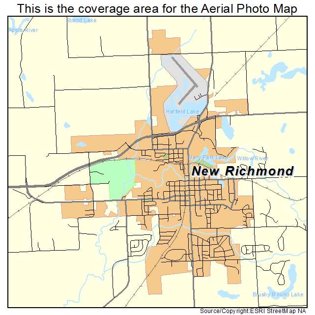 Aerial Photography Map Of New Richmond WI Wisconsin