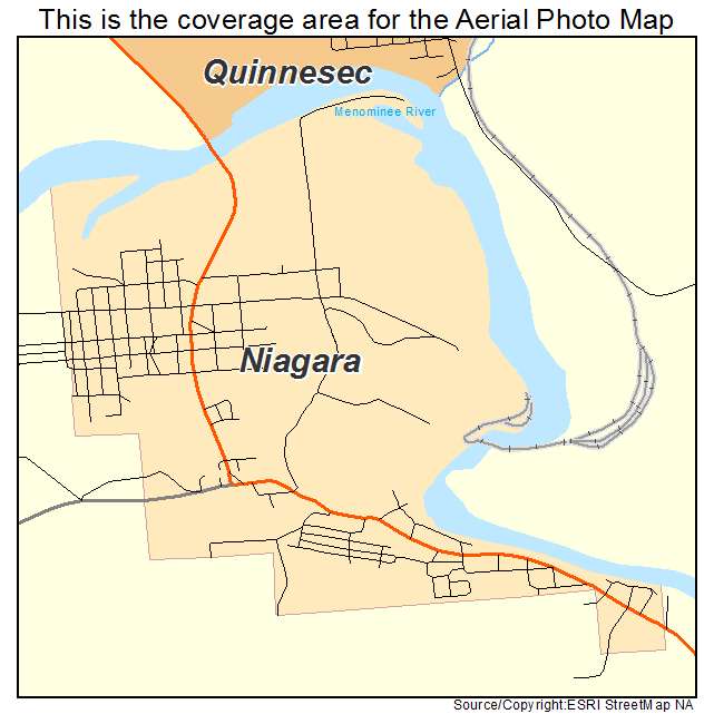 Niagara, WI location map 
