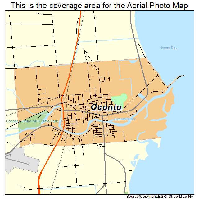 Oconto, WI location map 