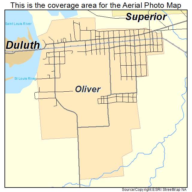 Oliver, WI location map 