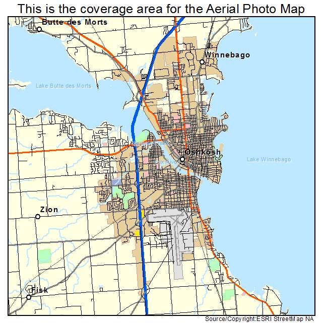 Oshkosh, WI location map 