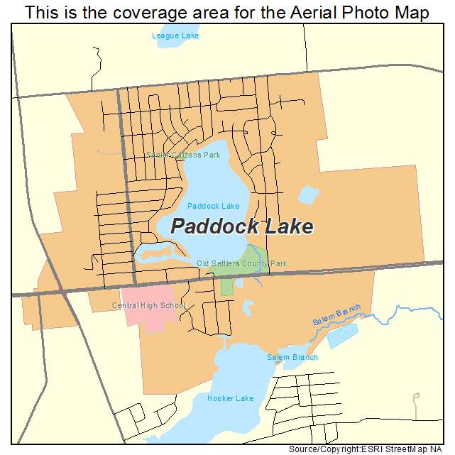Paddock Lake, WI location map 