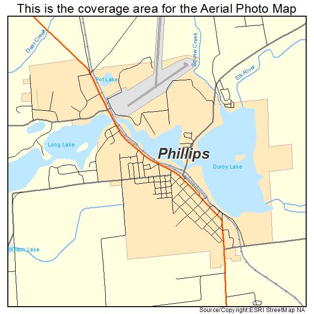 Phillips, WI location map 