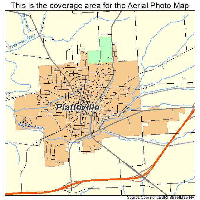 Platteville, WI location map 
