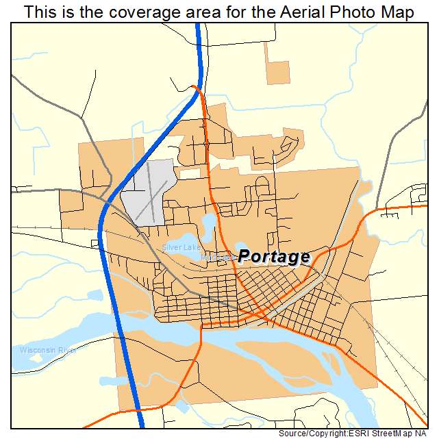 Portage, WI location map 