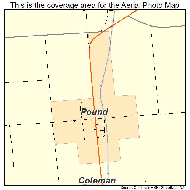 Pound, WI location map 