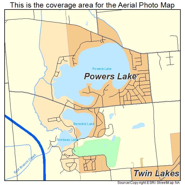 Powers Lake, WI location map 
