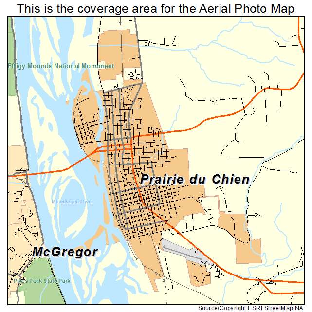 Prairie du Chien, WI location map 