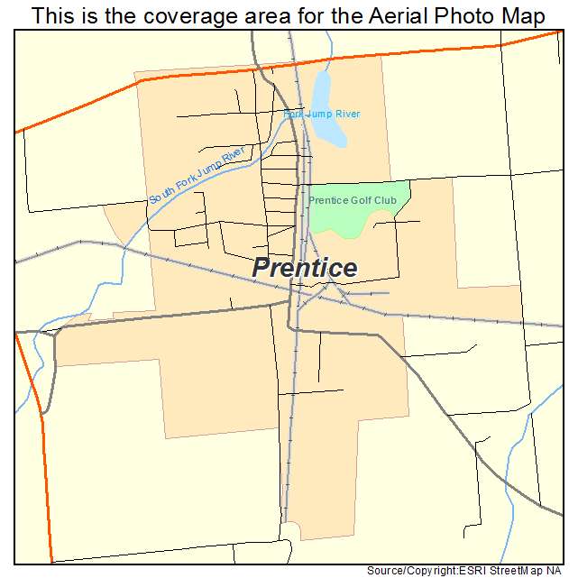 Prentice, WI location map 