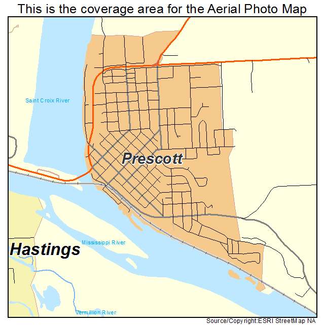Prescott, WI location map 