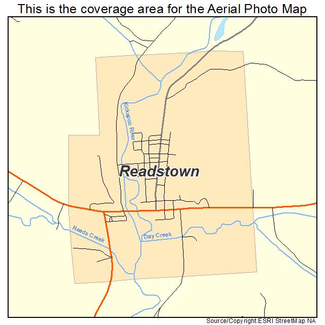 Readstown, WI location map 