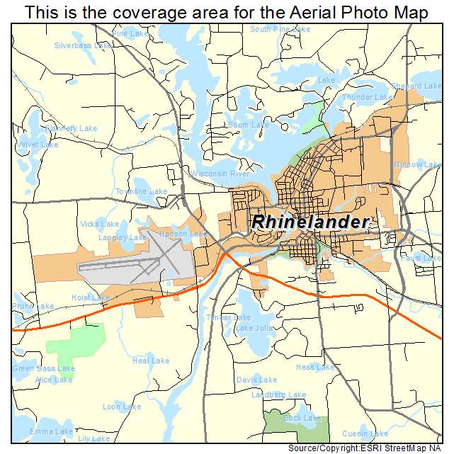 Rhinelander, WI location map 
