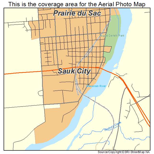Sauk City, WI location map 