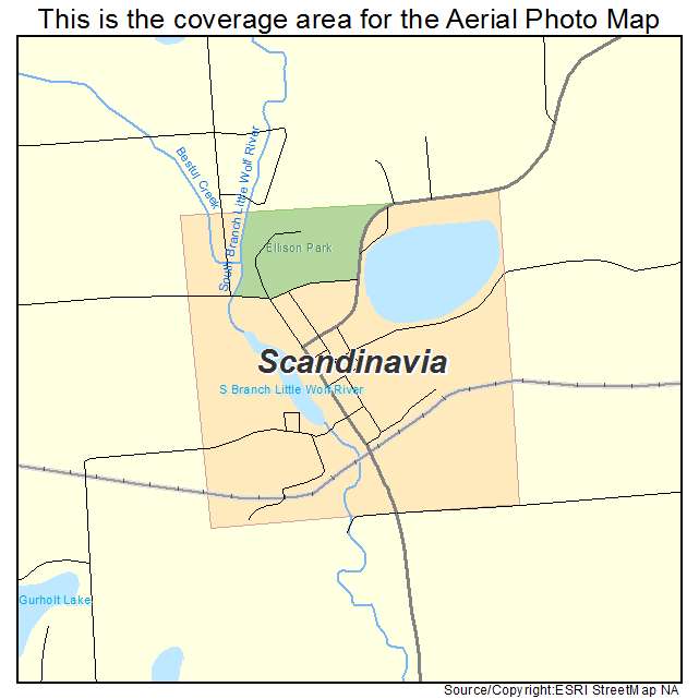 Scandinavia, WI location map 