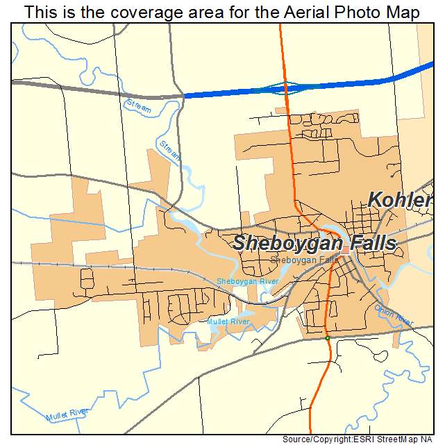 Sheboygan Falls, WI location map 