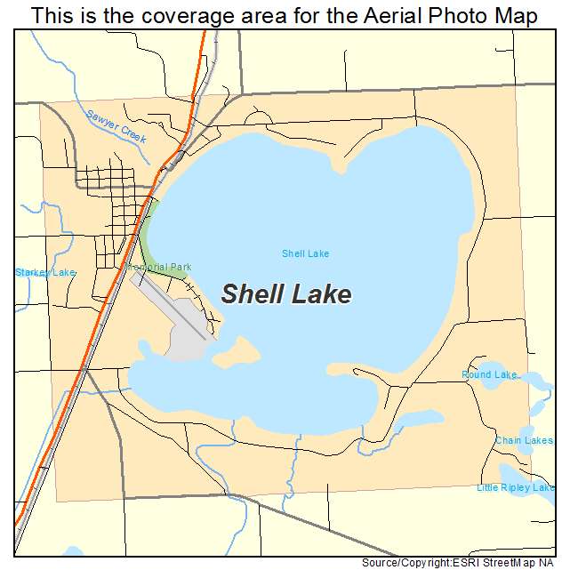 Shell Lake, WI location map 