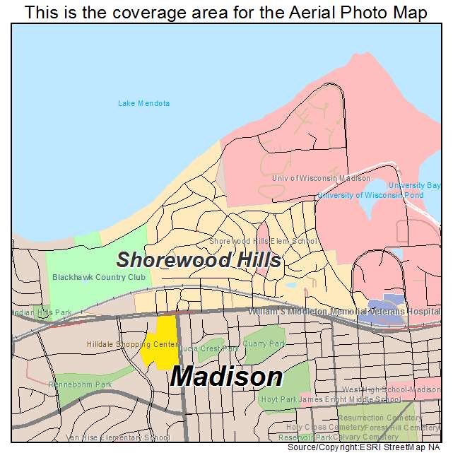 Shorewood Hills, WI location map 