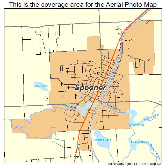 Spooner, WI location map 