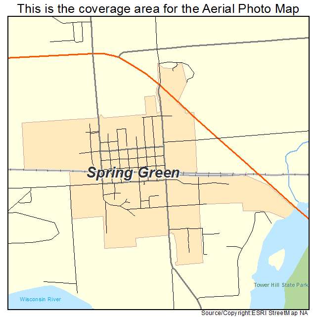 Spring Green, WI location map 