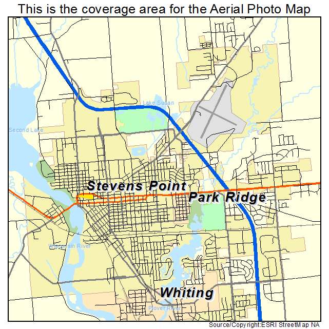 Stevens Point, WI location map 