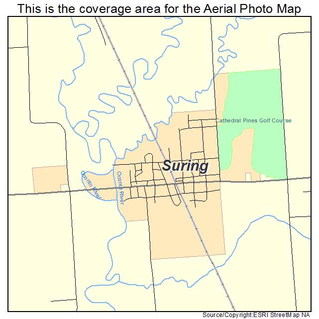 Suring, WI location map 