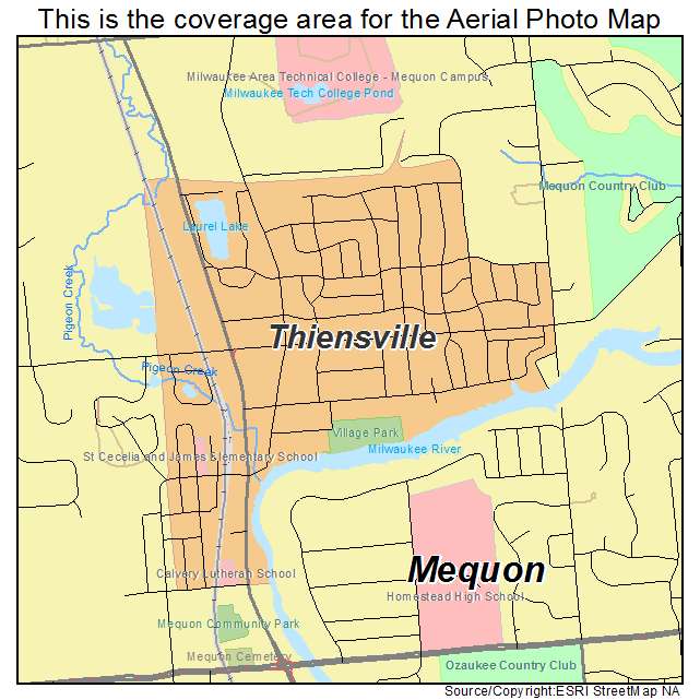 Thiensville, WI location map 