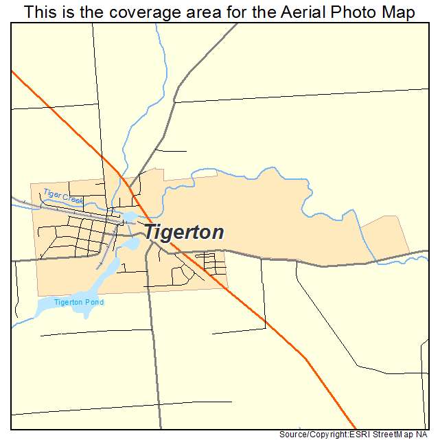 Tigerton, WI location map 