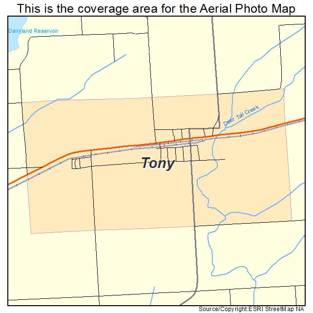 Tony, WI location map 