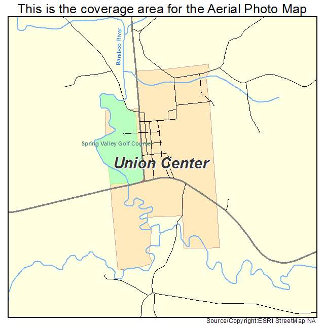 Union Center, WI location map 