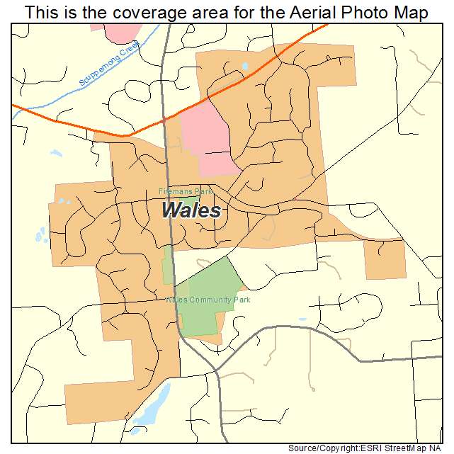 Wales, WI location map 