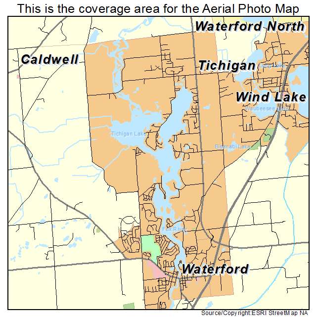 Waterford North, WI location map 