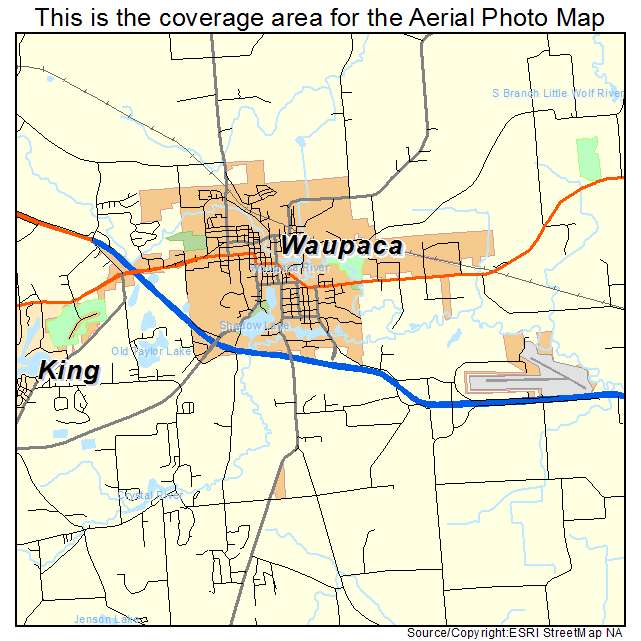 Waupaca, WI location map 