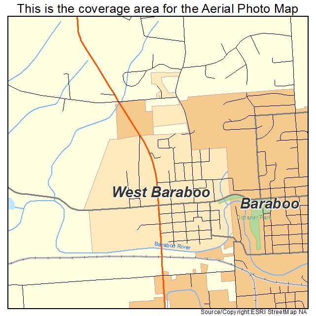 West Baraboo, WI location map 