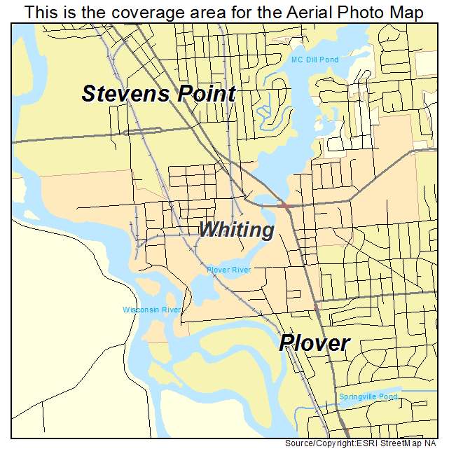 Whiting, WI location map 