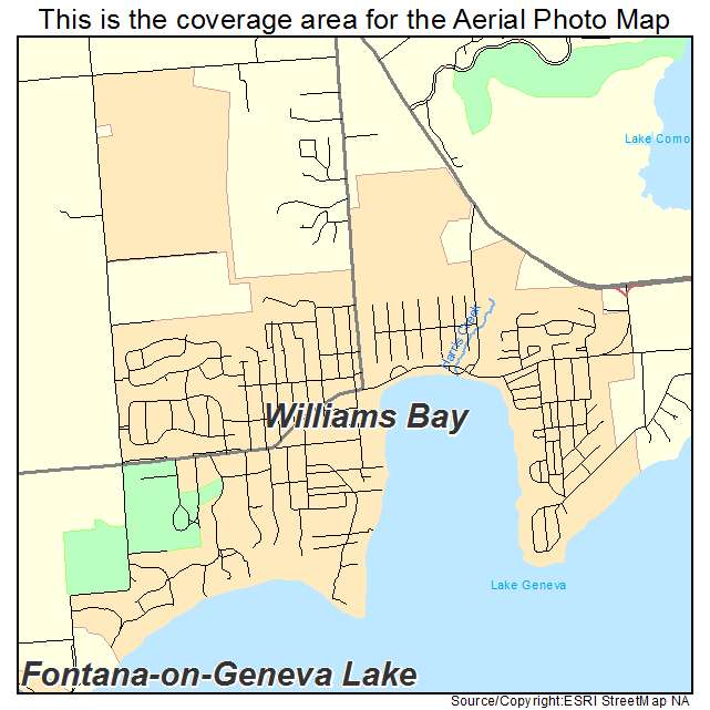 Aerial Photography Map of Williams Bay, WI Wisconsin